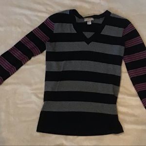 Sweater ~ lightweight ~ navy/gray